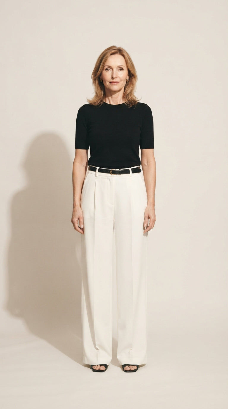 Damen Weite Hose mit Gürtel