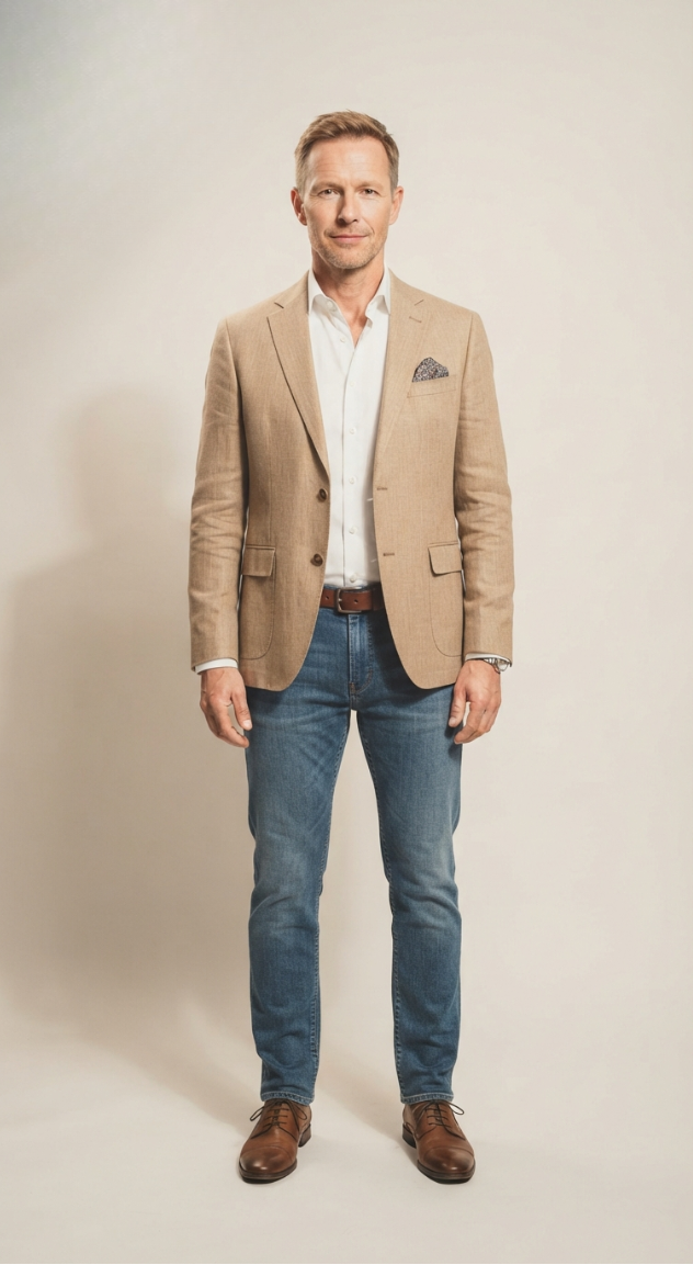 Herren Blazer Klassischer Schnitt mit Zwei Knöpfen