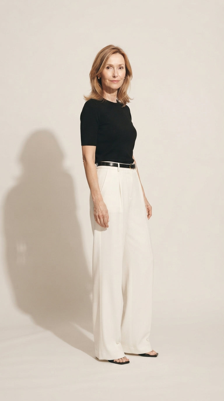 Damen Weite Hose mit Gürtel