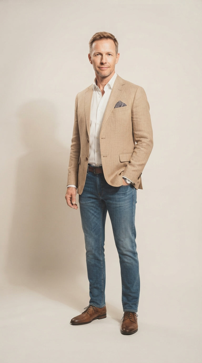 Herren Blazer Klassischer Schnitt mit Zwei Knöpfen